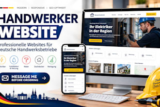 design a professional german handwerker website electricians plumbers painter