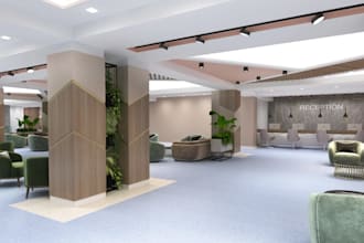 refresh lobby reception,commercial interior,lounge render,3d layout,waiting area