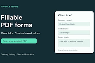 turn your supplied PDF into a clean fillable business form