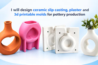 design ceramic slip casting plaster and 3dprintable molds for pottery production