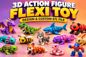 create custom 3d action figure flexi toy articulated toy stl 3d model