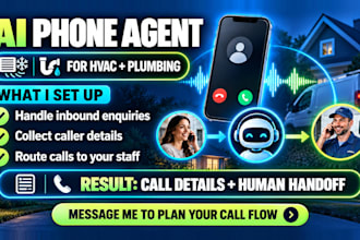 set up an ai phone agent for hvac and plumbing calls