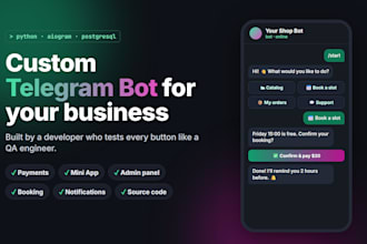 build a custom telegram bot in python with payments and mini app