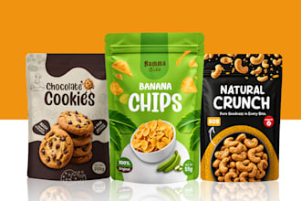create pouch design, product and food packaging