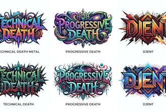 design technical death, progressive death and djent logo