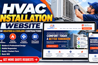 design an hvac installation website for heating and cooling contractors