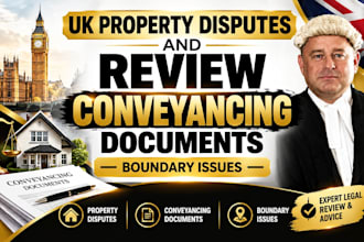 analyze UK property disputes and review conveyancing documents, boundary issues