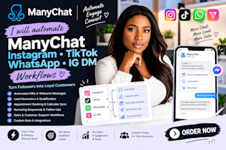 build automated manychat instagram tiktok whatsapp ig dm workflows