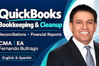 provide expert quickbooks bookkeeping, cleanup and financial reporting