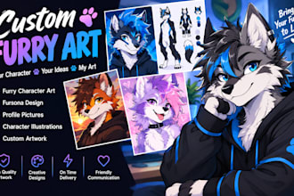 draw your furry character fursona and furry artwork