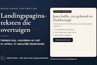 write dutch landing page copy for your webshop or website