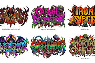 design blackened death, brutal death and war metal logo