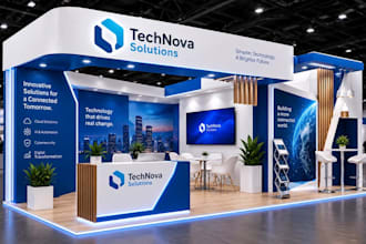 design trade show booth and backdrop for your exhibition