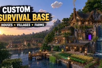professionally build custom minecraft survival bases, houses, villages and farms