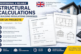 do structural calculations and building regulations drawings for UK projects