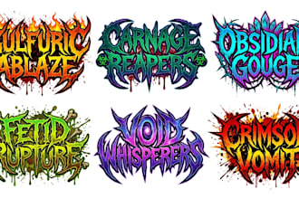 design brutal death, slam metal and deathcore logo