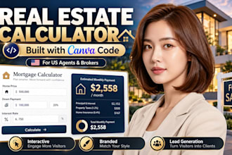build an interactive canva code real estate calculator for US agents and brokers