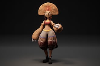 create a stylized 3d character ready for unreal or animation