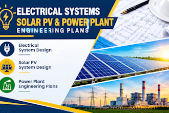 design electrical systems, solar pv and power plant engineering plans