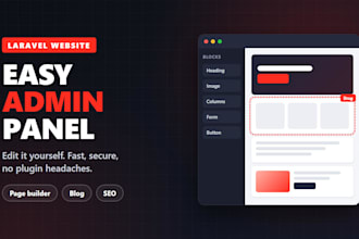 build a fast laravel website with an easy cms admin panel