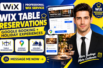 set up wix table reservations google booking  and holiday experiences