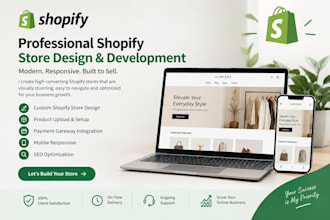 build shopify website, shopify store, shopify dropshipping, shopify store design