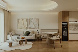 create photorealistic 3d interior design and architectural rendering