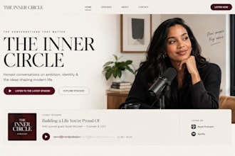 design squarespace podcast show website  podcast player podcast media website