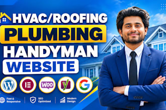 build plumbing website, roofing website or hvac website on wordpress