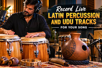 record live latin percussion and udu tracks for your song