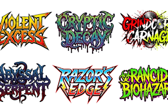 design death metal, thrash metal and deathgrind logo
