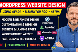 design redesign wordpress website using avada elementor pro astra