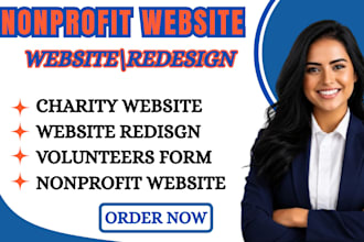 design a nonprofit charity donation non profit website on wordpress or wix