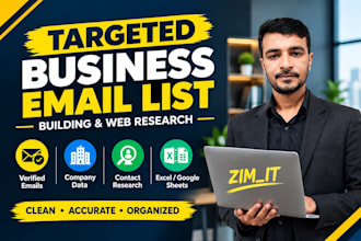 build a targeted business email list with web research