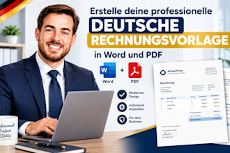 erstelle deine professionelle deutsche rechnungsvorlage in the word und PDF