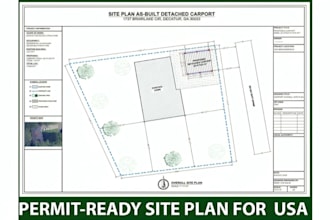 make site plan, plot plan of your property for city permit fast