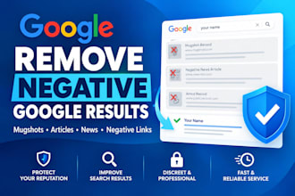 remove mugshots, negative links, articles, news from google