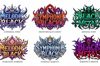 design melodic black, symphonic black and black metal logo