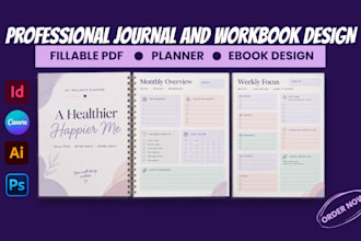 design canva printable journal KDP journal planner and workbook