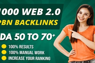 build 1000 high authority web 2 0 homepage SEO dofollow backlink