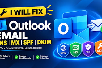 fix outlook email dns mx spf dkim
