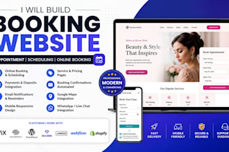 build wix squarespace wordpress durable jimdo webflow shopify  booking website