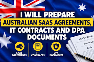 prepare australian saas agreements, IT contracts and dpa documents
