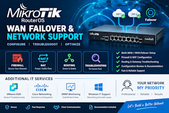 configure mikrotik router firewall nat and wan failover