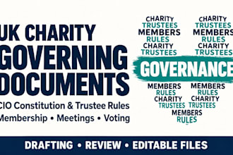 draft UK charity governing documents, cio constitution and trustee rules