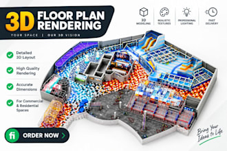 create 3d amusement park, fun park and playground visualization