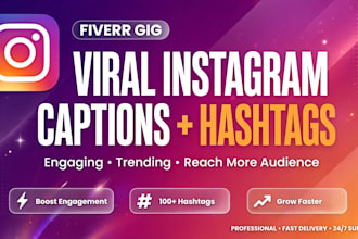 write viral instagram caption and hashtags for growth