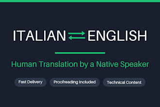 translate italian to english and english to italian professionally