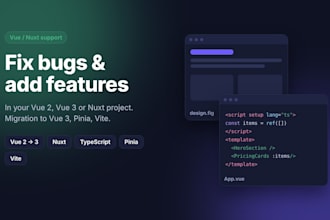 fix bugs and add features to your vue js or nuxt website