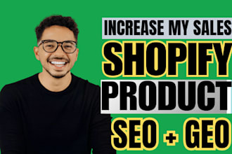 do shopify seo, shopify products optimization, products listing geo shopify sale